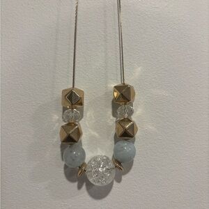 Forever 21 Gold and Clear Beaded Necklace